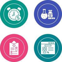 Clock and test tube Icon vector