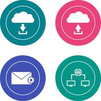 download from cloud upload to cloud Icon vector