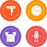 Gun and 1UP Icon vector