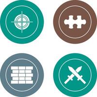 Target and Puzzle Piece Icon vector