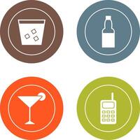 double shot and craft beer Icon vector