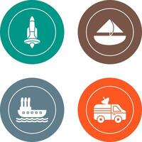 Rocket and Small Yacht Icon vector