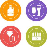 moon shine and beer glasses Icon vector