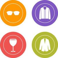 Glasses and Jacket Icon vector