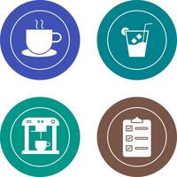 hot coffee and whiskey sour Icon vector