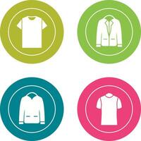 Plain T Shirt and Stylish Jacket Icon vector