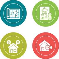 Blueprint and loan Icon vector