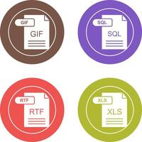 gif y sql icono vector