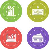 Chart Up and Money Down Icon vector