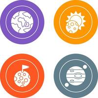 earth and eclipse Icon vector