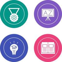 Medal and From A To Z Icon vector