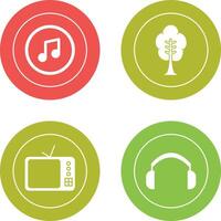 Music Player and Tree Icon vector