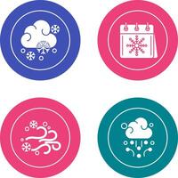 Snowy and Calender Icon vector