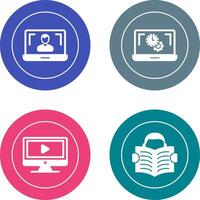 Flex Time and Online Lesson Icon vector