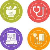 Ayurvedic and Stethoscope Icon vector