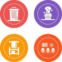 Trash Can and Laundary Icon vector