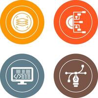Layers and Flowchart Icon vector