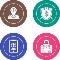 Location and Shield Icon vector