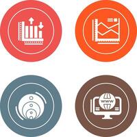 Spline Chart and Bar Graph Icon vector