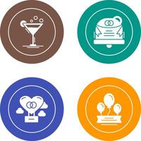 Coktail and Wedding Icon vector