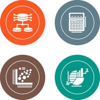 Structured Data and Calculator Icon vector