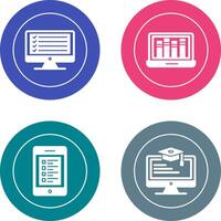 Online Checklist and Online Library Icon vector