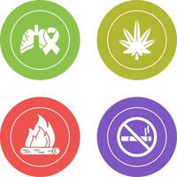 Cancer and Weed Icon vector