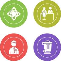 Staff Meeting and Employee Interview Icon vector