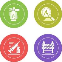 Fire Extinguisher and Disaster Icon vector