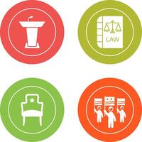 Podium and Law Icon vector