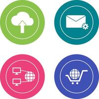 Upload to Cloud and Message Settings Icon vector