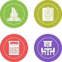 Id Card and Office Building Icon vector