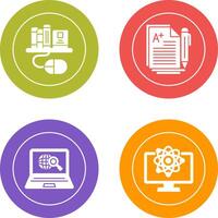 Digital Library and Essay Icon vector