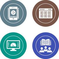 Smartphone and Online Course Icon vector