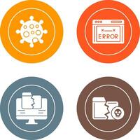 Virus and Error Code Icon vector