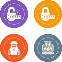 Unlock and Protect Icon vector