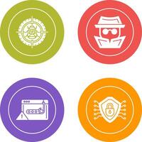 Bug Target and Hacker Icon vector