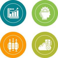 Growth Chart and Machine Learning Icon vector