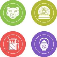 Polar Bear and Snow Globe Icon vector