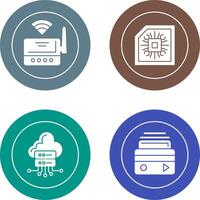 Wifi Router and Chip Icon vector