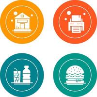 House and Printer Icon vector