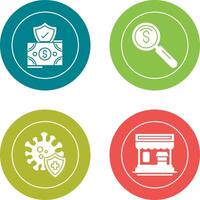 Investment and magnifier Icon vector