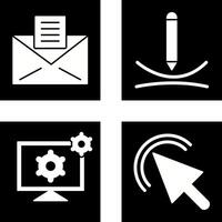 email documents and draw curve Icon vector