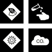 Environment hazard and Corrosive hazard Icon vector