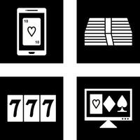 phone gambling and pack of bills Icon vector