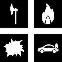 axe and fire Icon vector