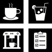 caliente café y whisky agrio icono vector