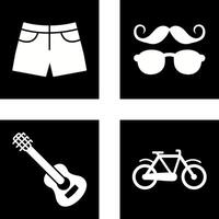 hipster estilo y pantalones cortos icono vector