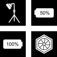 light stand and half battery Icon vector