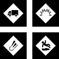 dangerous vehicle and danger of welding Icon vector